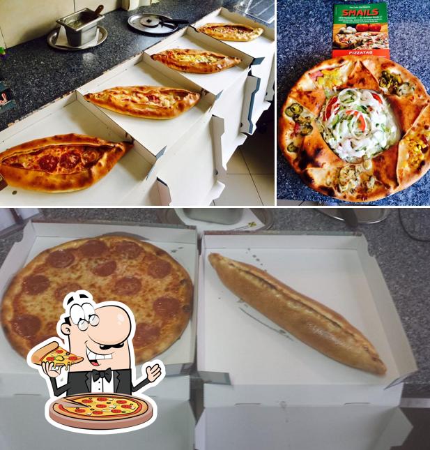 Frisch gebackene Pizza von Smails